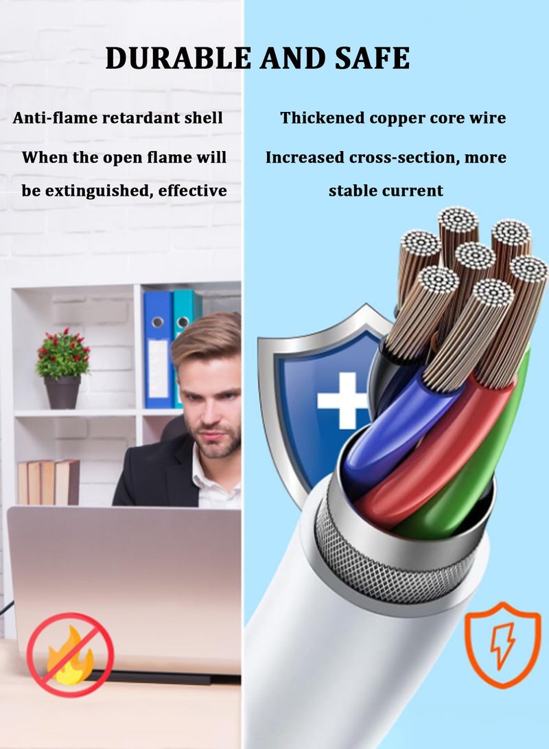 CubeG Electric Extension Surge Protector 2M Universal Extension Cord UK Plug Power Strip with 4 AC Outlets 2 USB A Ports 1 USB-C port for Home Bedroom Kitchen Office and More Black - Image 4