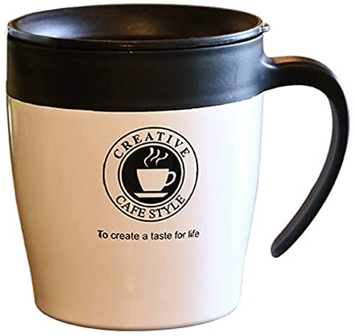 we3 Insulated Coffee Mug Stainless Steel Coffee Mug with Lid Handle Double Wall Vacuum Travel Mug Camping Tumbler Cup Men Women 330ml (Gold, Pack of 1) - Image 3