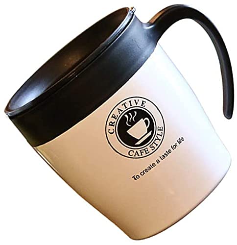 we3 Insulated Coffee Mug Stainless Steel Coffee Mug with Lid Handle Double Wall Vacuum Travel Mug Camping Tumbler Cup Men Women 330ml (Gold, Pack of 1) - Image 1