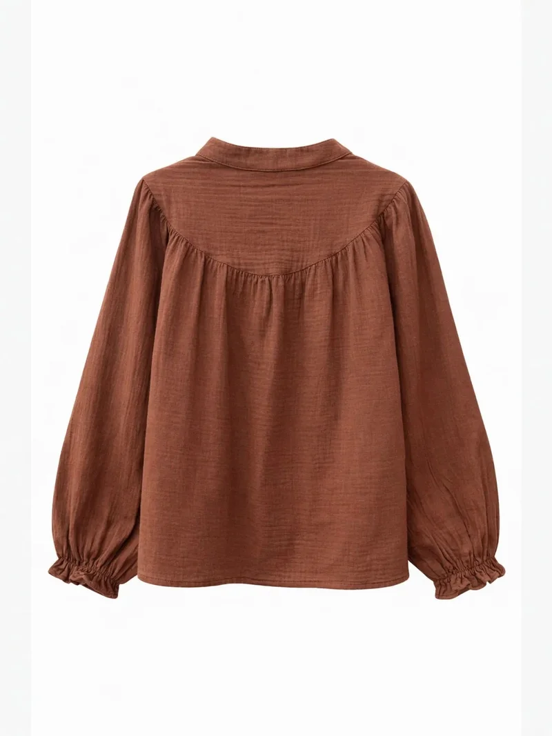 ميكسراي Mixray Cotton Mandarin Collar Button Shirt