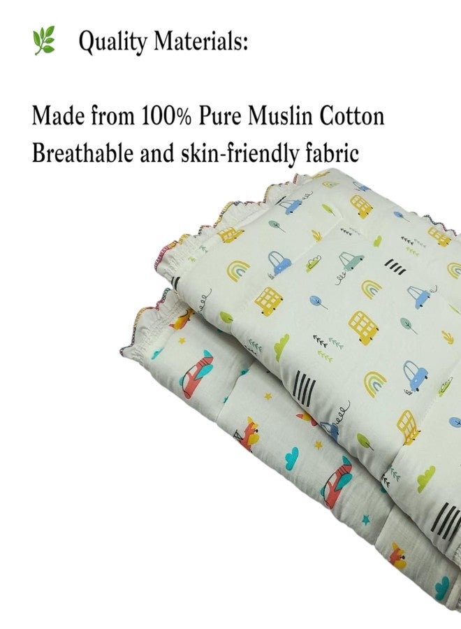 Fabrify Baby Newborn Soft Muslin Cotton Frill Godadi | Kids gadadi | Crib Sheet | Baby mat | Godari |Bedding Set| Matress | Bed | Baby Bedding Set for New Born Quilt - Image 4