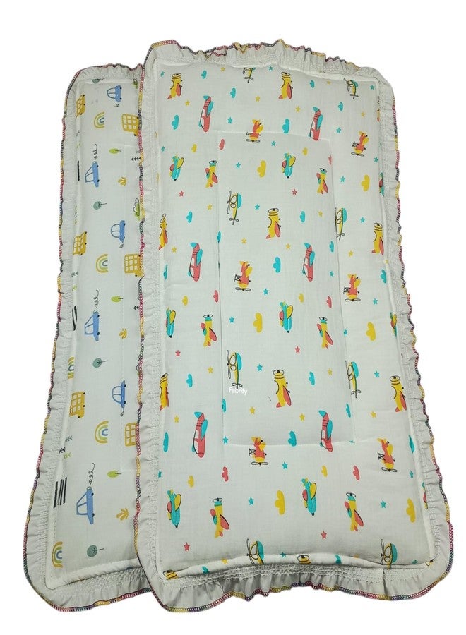 Fabrify Baby Newborn Soft Muslin Cotton Frill Godadi | Kids gadadi | Crib Sheet | Baby mat | Godari |Bedding Set| Matress | Bed | Baby Bedding Set for New Born Quilt - Image 1