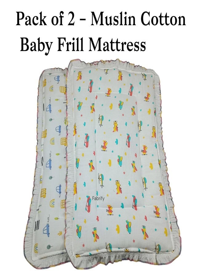 Fabrify Baby Newborn Soft Muslin Cotton Frill Godadi | Kids gadadi | Crib Sheet | Baby mat | Godari |Bedding Set| Matress | Bed | Baby Bedding Set for New Born Quilt - Image 2