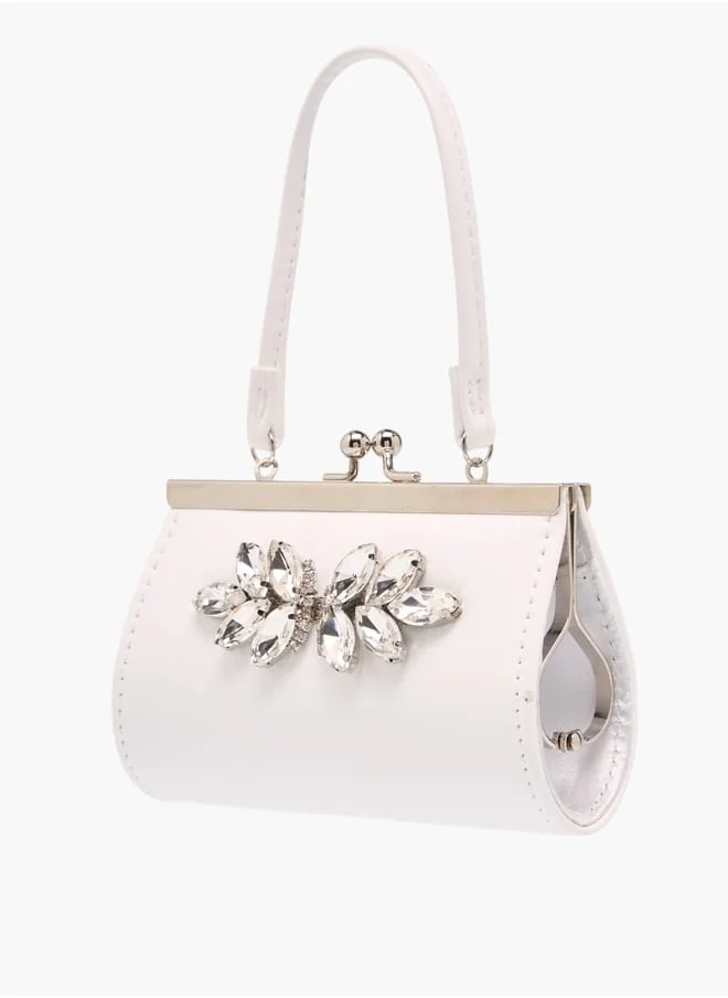 فلورا بيلا من شو إكسبرس Girls Embellished Handbag With With Kiss Lock Closure Ramadan Collection