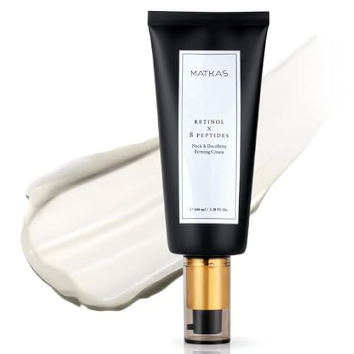 MATKAS Korean Retinol Neck Firming Cream - .38 Fl Oz - Skin Barrier Repair Moisturizer + Shea Butter, Korean Skin Care Neck Creams for Tightening and Firming, Lifting, Retinol for Anti Aging, Sagging - Image 1