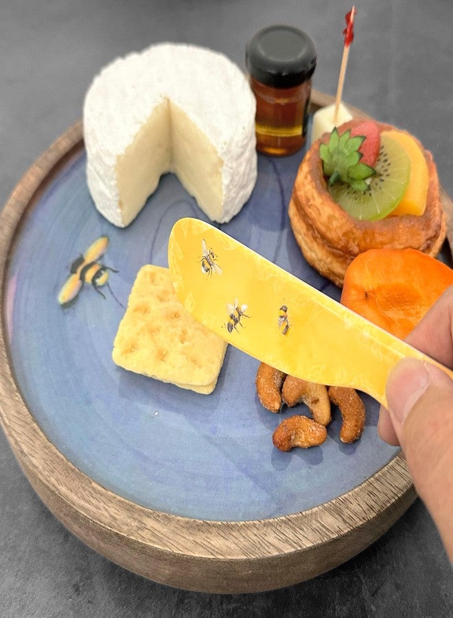 UPware Sweet Bee Cheese Spreader Set, Melamine Multipurpose Butter Spreaders for Cream, Cheese, Jelly, Mayo, Frosting, and Sandwich, Yellow, 6 Inch, Set of 6 - Image 3