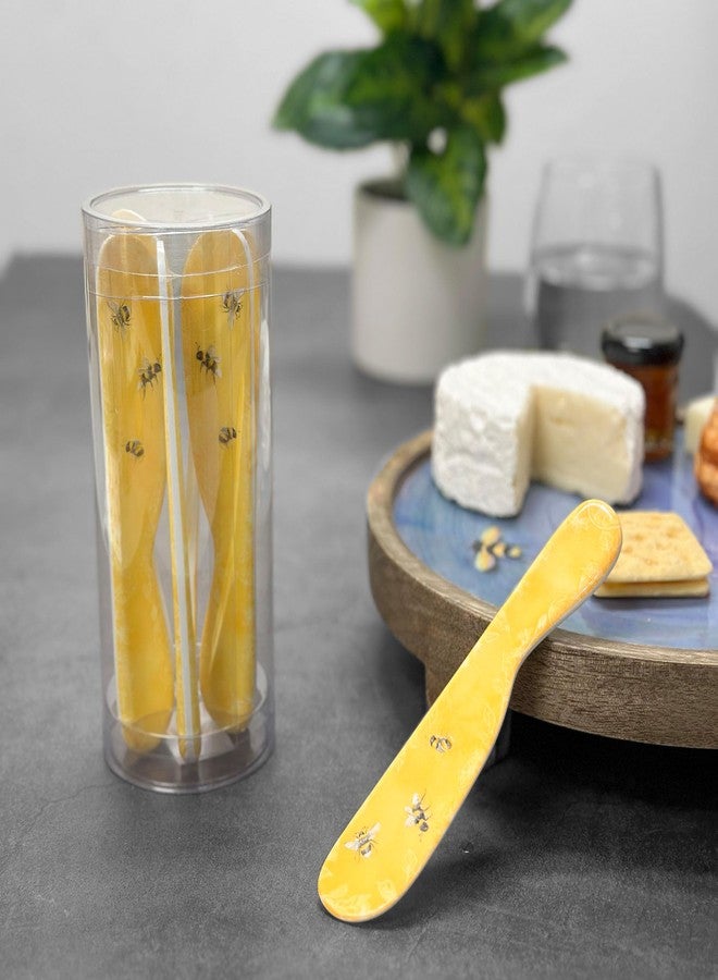UPware Sweet Bee Cheese Spreader Set, Melamine Multipurpose Butter Spreaders for Cream, Cheese, Jelly, Mayo, Frosting, and Sandwich, Yellow, 6 Inch, Set of 6 - Image 2