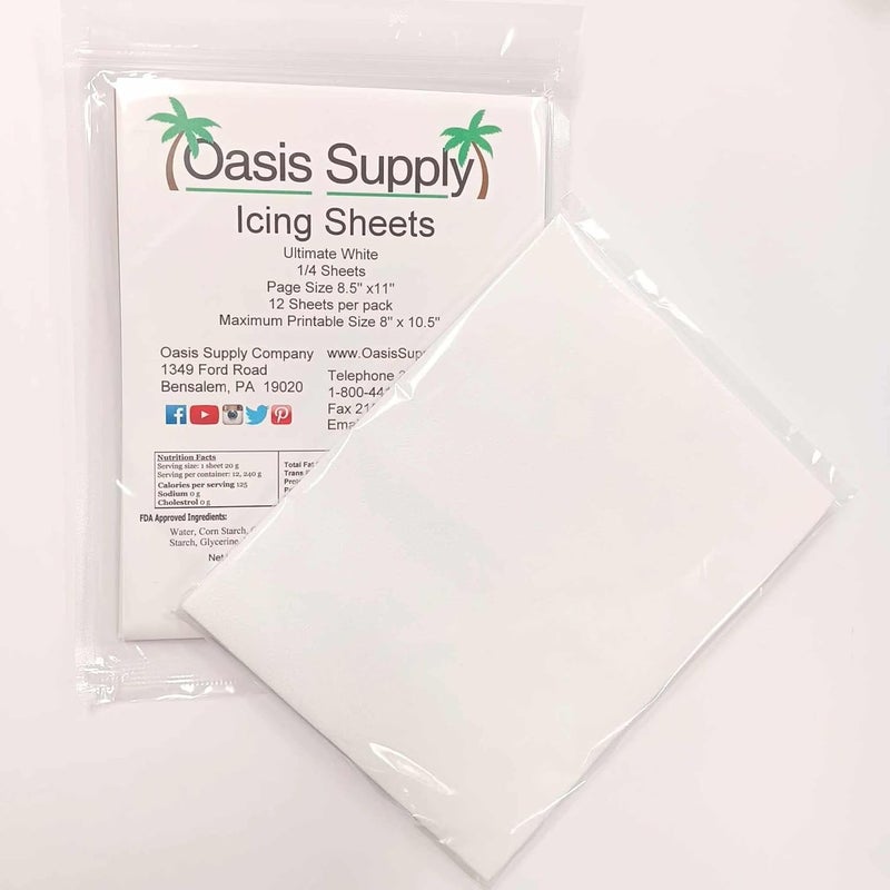 Oasis Supply Burnaway Cake Paper Kit (32 Count) - 12 Edible Icing Sheets & 20 Wafer Papers - Cake Decorating Kit for Message Reveals - Image 1