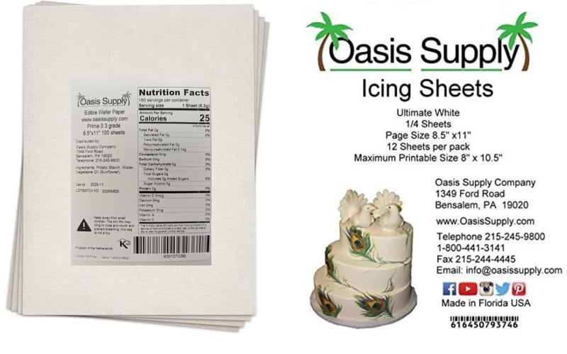 Oasis Supply Burnaway Cake Paper Kit (32 Count) - 12 Edible Icing Sheets & 20 Wafer Papers - Cake Decorating Kit for Message Reveals - Image 2