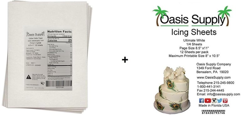 Oasis Supply Burnaway Cake Paper Kit (32 Count) - 12 Edible Icing Sheets & 20 Wafer Papers - Cake Decorating Kit for Message Reveals - Image 5