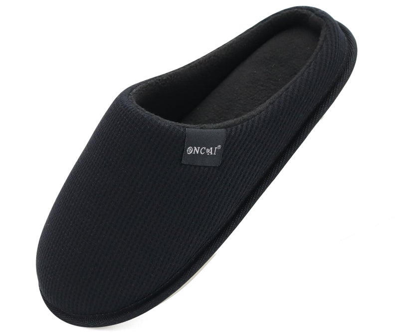 ONCAI Slippers Women Cushion Memory Foam Slipper for Woman 2026 Soft Home Cotton Warm Comfortable Winter Ladies Slide Slipper Slip On Home Bedroom Best House Shoes Indoor Outdoor Black Size 9 US - Image 1