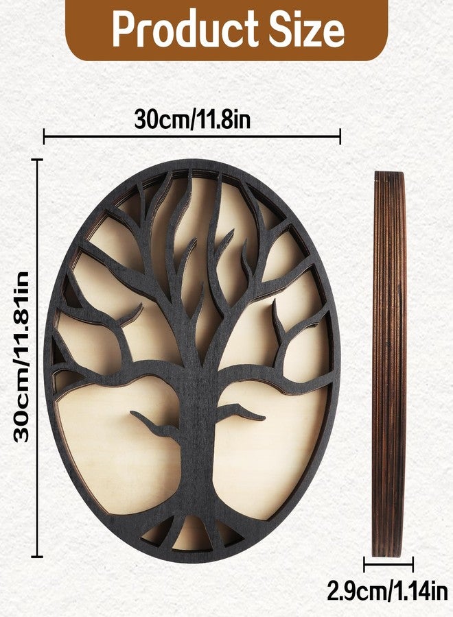 Elivida Wooden Crystal Display Shelf Tree of Life Floating Shelf for Rocks, Stones, Crystals, Essential Oils Storage, Wall Mounted Shelf, Gothic Rustic Boho Style Wall Art Decor, 11.8x11.8 inches - Image 2