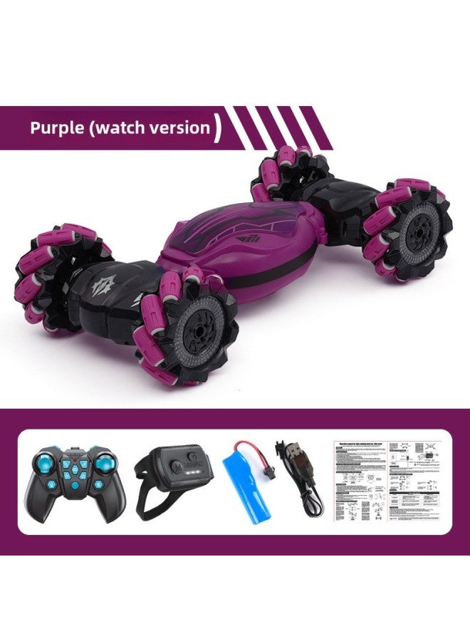 إسكدنيا سيارة تعمل بالتحكم عن بعد مع ضوء موسيقى وشحن أفقي عالي السرعة بدفع رباعي وتسلق سيارة ملتوية للأطفال - اللون: (جهاز تحكم عن بعد + ساعة) سيارة دفع رباعي خفيفة وموسيقى ملتوية - أرجواني - النسبة: قوة مز - Image 1