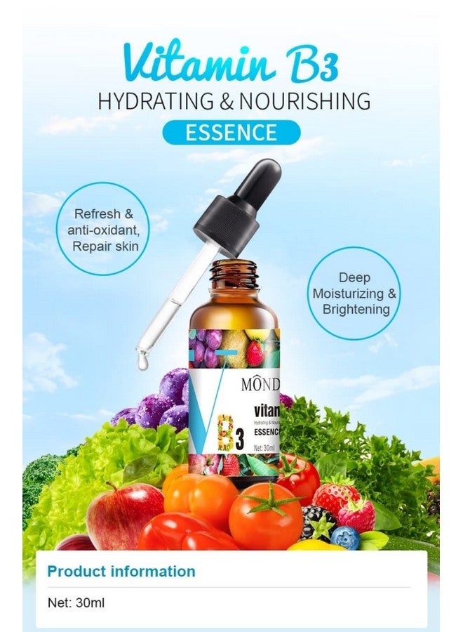 Mond'sub Vitamin B3 Serum with Niacinamide and Vitamin C for Improved Healthy Skin, reduces spots, lightens skin tone and tightens the skin - 30ml with Free Wespro Bio-Cellulose Lip Mask - Pack of 5 - Image 3