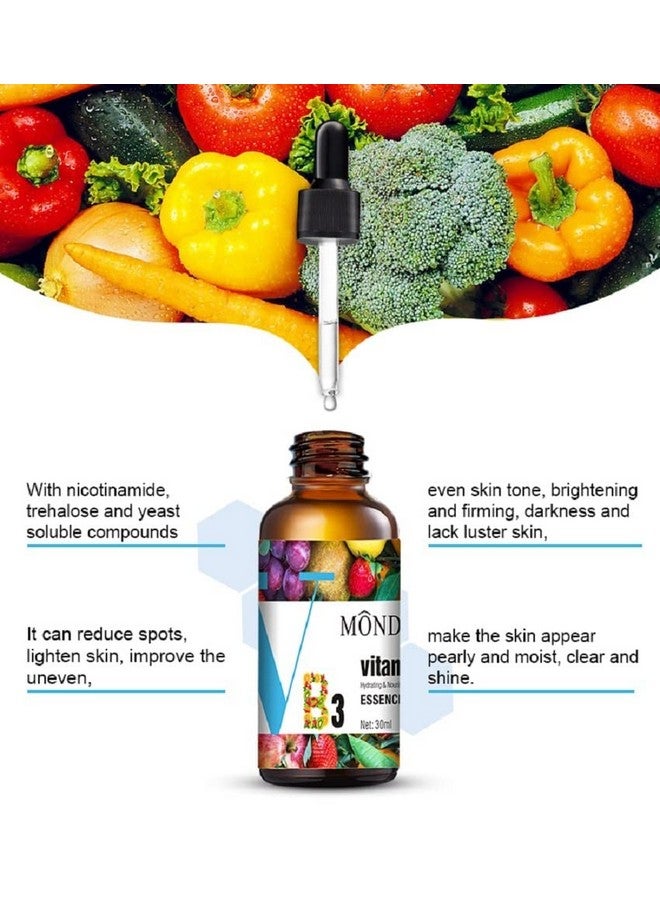 Mond'sub Vitamin B3 Serum with Niacinamide and Vitamin C for Improved Healthy Skin, reduces spots, lightens skin tone and tightens the skin - 30ml with Free Wespro Bio-Cellulose Lip Mask - Pack of 5 - Image 4