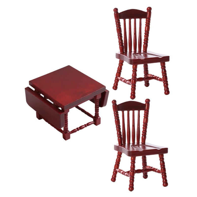 Miniature Kitchen Dining Table And Chair Set Dollhouse Furniture Mini Kitchen Decor For Tiny House Models - Image 2