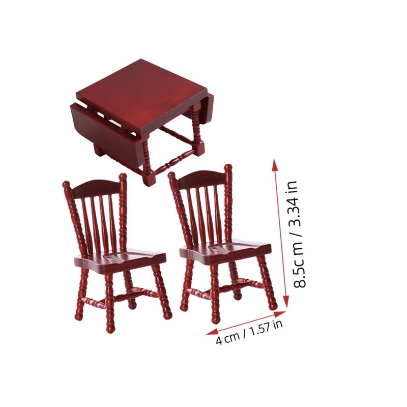 Miniature Kitchen Dining Table And Chair Set Dollhouse Furniture Mini Kitchen Decor For Tiny House Models - Image 3
