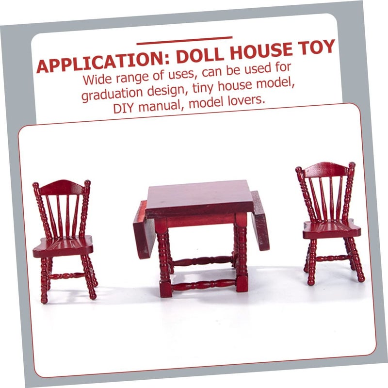 Miniature Kitchen Dining Table And Chair Set Dollhouse Furniture Mini Kitchen Decor For Tiny House Models - Image 4