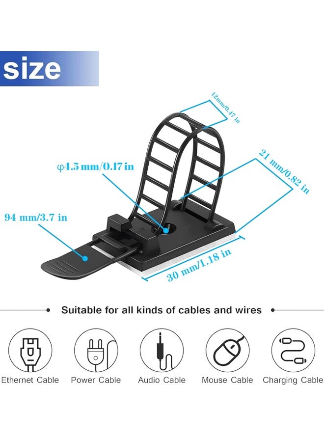25PCS الكابلات ذاتية اللصقة مقباس سطح المكتب جدار الكابلات مربع - Image 2