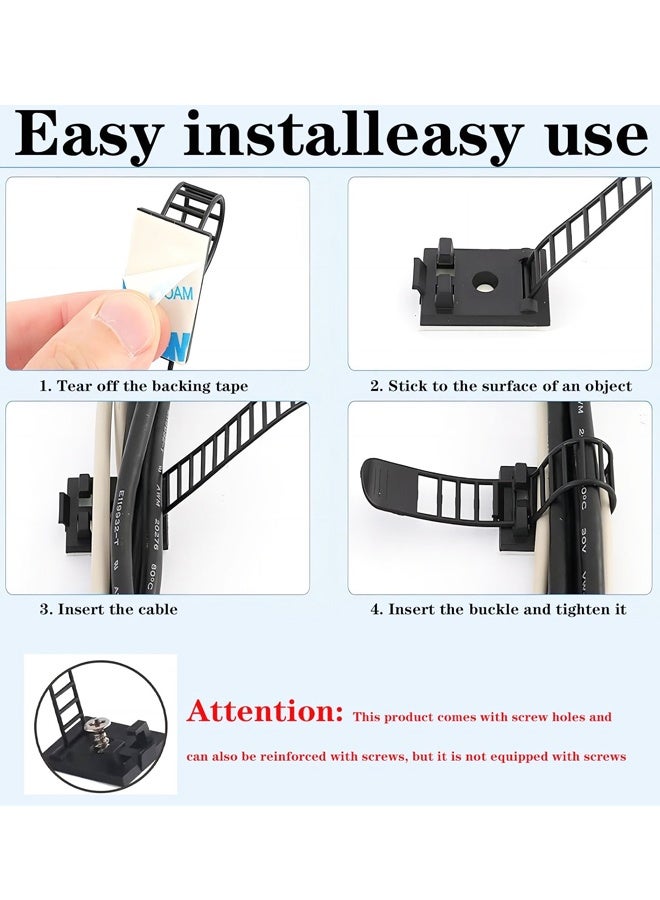 25PCS الكابلات ذاتية اللصقة مقباس سطح المكتب جدار الكابلات مربع - Image 3