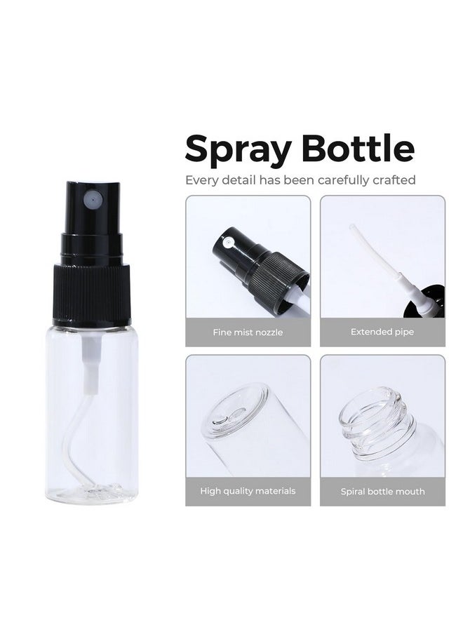 LONGWAY - 15 Pcs Spray Bottles 0.5Oz15Ml Transparent Empty Fine Mist Spray Bottle Dispenser With Cap Small Refillable Liquid Containers With 1Pcs Funnel And 18Pcs Labels - Image 1