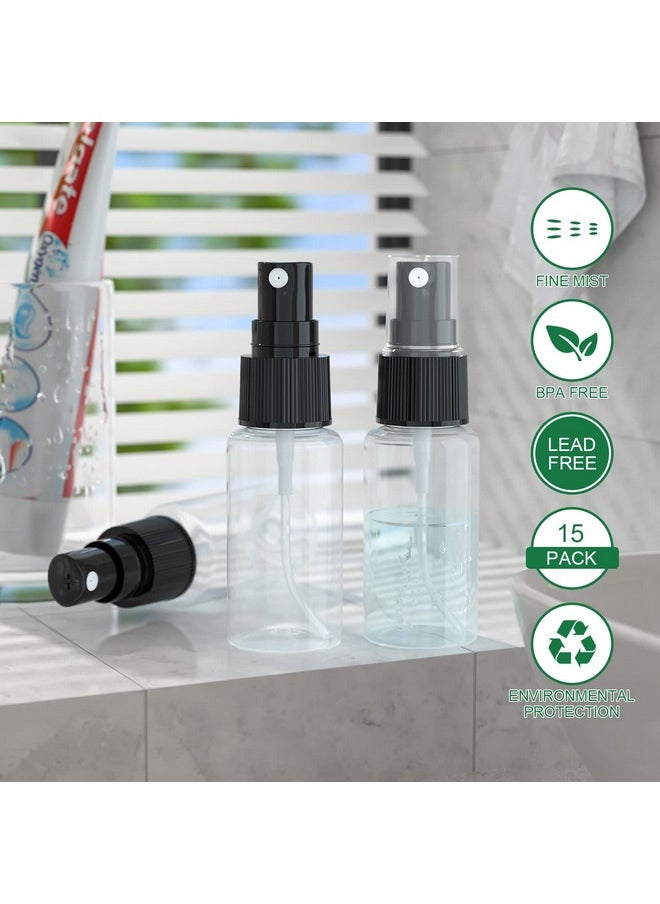 LONGWAY - 15 Pcs Spray Bottles 0.5Oz15Ml Transparent Empty Fine Mist Spray Bottle Dispenser With Cap Small Refillable Liquid Containers With 1Pcs Funnel And 18Pcs Labels - Image 1