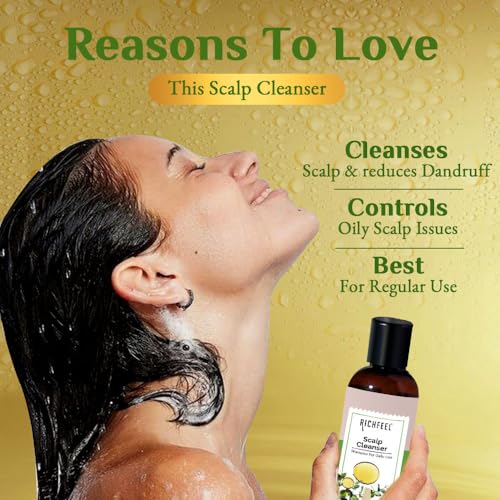 Richfeel Scalp Cleanser/Shampoo - Controls Dandruff, Reduces Hair Fall, and Soothes Scalp Irritation | Paraben & Sulphate-Free | Suitable for All Hair Types | 100 ml (Pack of 2) - Image 5