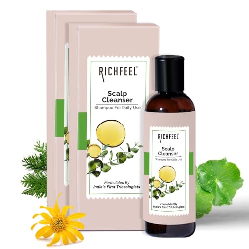 Richfeel Scalp Cleanser/Shampoo - Controls Dandruff, Reduces Hair Fall, and Soothes Scalp Irritation | Paraben & Sulphate-Free | Suitable for All Hair Types | 100 ml (Pack of 2) - Image 1