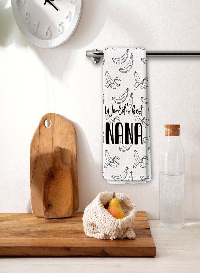 BCUANGD Nana Banana Gifts Kitchen Towels Decor - Funny Grandma Gifts from Grandchildren Hand Tea Towels, Retro Grandma Gift for Christmas Dish Towel Dishcloths Decorations for Home Kitchen, 16"x24" - Image 2