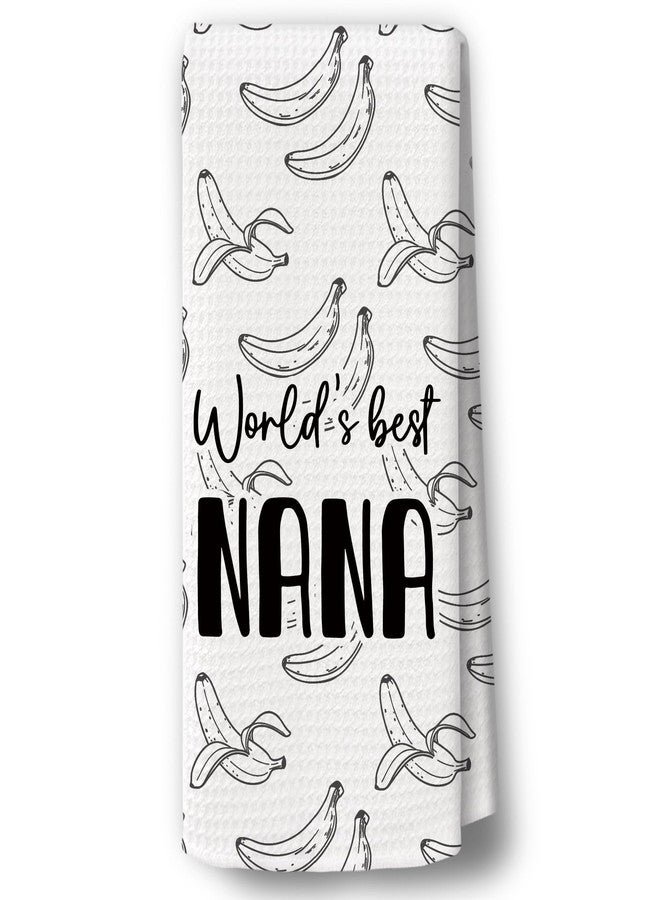 BCUANGD Nana Banana Gifts Kitchen Towels Decor - Funny Grandma Gifts from Grandchildren Hand Tea Towels, Retro Grandma Gift for Christmas Dish Towel Dishcloths Decorations for Home Kitchen, 16"x24" - Image 1