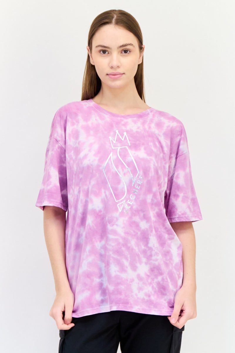 SKECHERS Women Sportswear Fit Short Sleeve Outdoor T-Shirt, Multicolor - Image 1