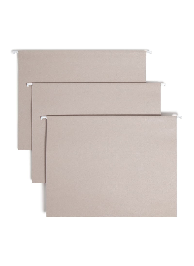 Smead Smead TUFF Hanging File Folder with Easy Slide Tab, 1/3-Cut Sliding Tab, Letter Size, Steel Gray, 18 per Box (64092, Rod Color May Vary)  - Image 1