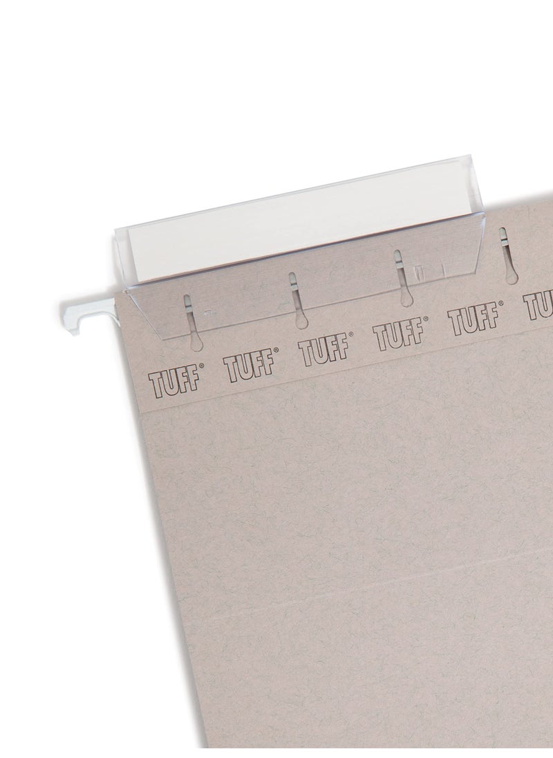 Smead Smead TUFF Hanging File Folder with Easy Slide Tab, 1/3-Cut Sliding Tab, Letter Size, Steel Gray, 18 per Box (64092, Rod Color May Vary)  - Image 2