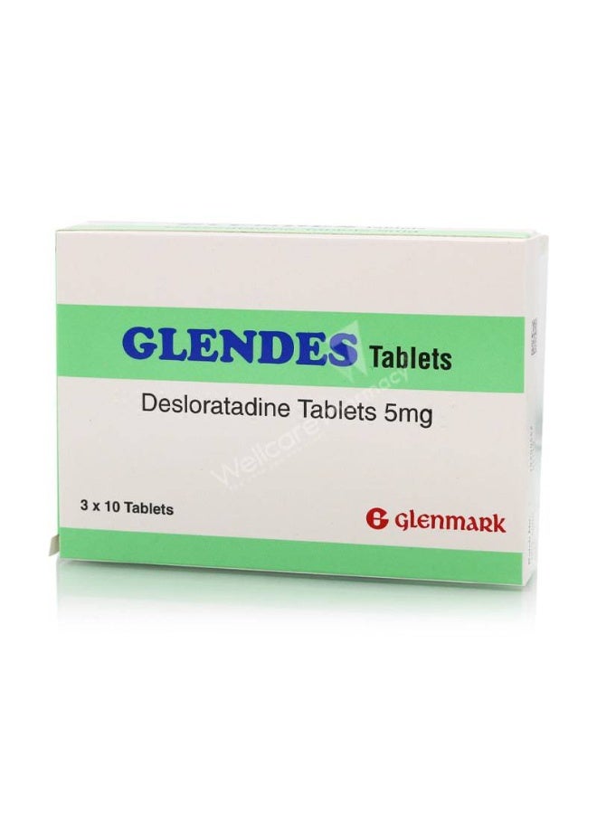 Glendes Desloratadine 5mg Allergy Relief Antihistamine Tablets for Sneezing & Runny Nose 30 Tablets