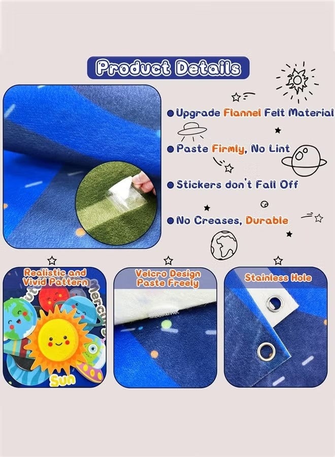 Ailily Felt Universe Flannel Board Story Set, 40Pcs Solar System Planets Toys for Kids Preschool Early Learning Interactive Storytelling Play Kit, Reusable Wall Hanging Space Toys Gift for Toddlers - Image 5
