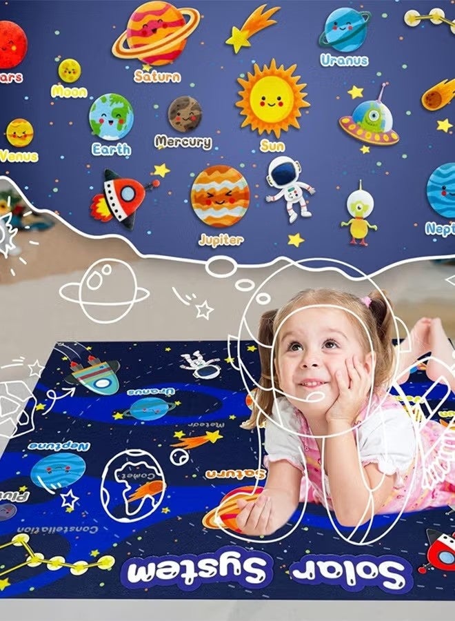 Ailily Felt Universe Flannel Board Story Set, 40Pcs Solar System Planets Toys for Kids Preschool Early Learning Interactive Storytelling Play Kit, Reusable Wall Hanging Space Toys Gift for Toddlers - Image 2