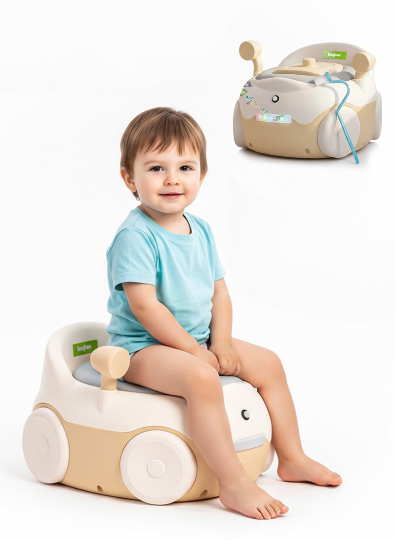 BAYBEE Western Toilet Kids Potty Seat For Baby Potty Training Seat With Closing Lid, Tray, Light & Cleaning Brush | Kids Toilet Seat Chair | Baby Potty Seat For Toddlers Kids 1 To 3 Years Boy Girl Yellow - Image 1