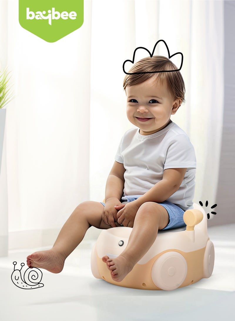 BAYBEE Western Toilet Kids Potty Seat For Baby Potty Training Seat With Closing Lid, Tray, Light & Cleaning Brush | Kids Toilet Seat Chair | Baby Potty Seat For Toddlers Kids 1 To 3 Years Boy Girl Yellow - Image 3