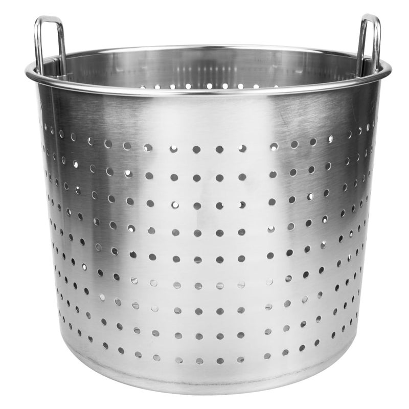 Hemoton Stainless Steel Steamer Basket for Pot Large Deep Fryer Pot Strainer for Boiling Frying Turkey Crawfish Insert Seafood Boil Basket for Home Restaurant Kitchen