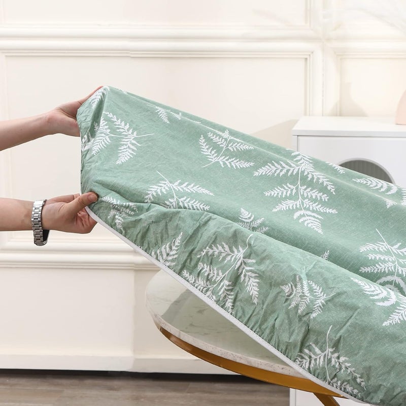 Walrus Round Vinyl Fitted Tablecloth with Flannel Backing Elastic Edge Design Table Cover Waterproof Oil-Proof PVC Table Cloth Stain-Resistant Best for 57"-66" Round - Image 3