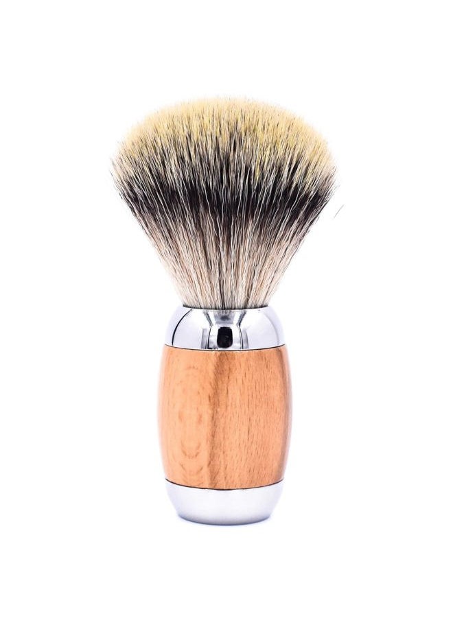 taconic shave 's Synthetic Silvertip Luxury Shaving Brush – Deluxe Beechwood and Chrome Handle - Shaving Stand Included  - Image 4