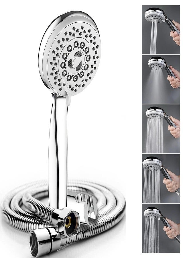 Specule High Grade 4-Inches ABS Multi Function 5-Mode Bathroom Hand Shower set with Mist,Massage & Rain functions with Stainless Steel 1.5 Meters tube & Wall Hook, Polished Finish (Chrome) - Image 1