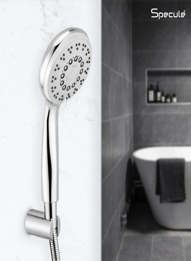 Specule High Grade 4-Inches ABS Multi Function 5-Mode Bathroom Hand Shower set with Mist,Massage & Rain functions with Stainless Steel 1.5 Meters tube & Wall Hook, Polished Finish (Chrome) - Image 3