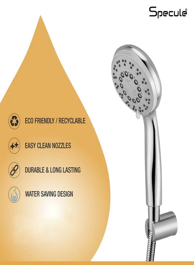 Specule High Grade 4-Inches ABS Multi Function 5-Mode Bathroom Hand Shower set with Mist,Massage & Rain functions with Stainless Steel 1.5 Meters tube & Wall Hook, Polished Finish (Chrome) - Image 5