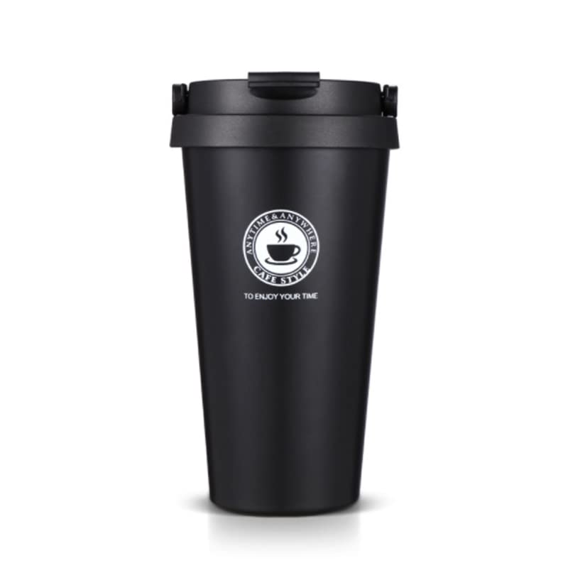 Wosta Travel Mug, Insulated Coffee Cup with Leakproof Lid,Vacuum Insulation Stainless Steel Reusable for Hot Cold Coffee, Water and Tea, Mug with Non-Slip Protective Cover. (Black 500 Ml) - Image 1