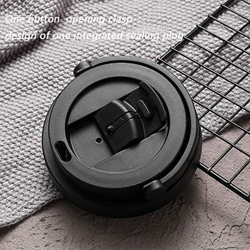 Wosta Travel Mug, Insulated Coffee Cup with Leakproof Lid,Vacuum Insulation Stainless Steel Reusable for Hot Cold Coffee, Water and Tea, Mug with Non-Slip Protective Cover. (Black 500 Ml) - Image 3