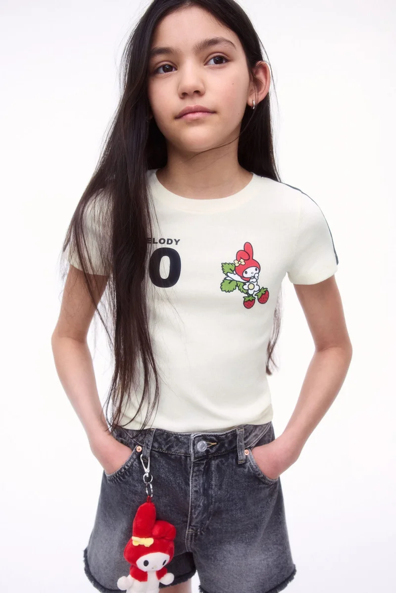 اتش اند ام Printed jersey top