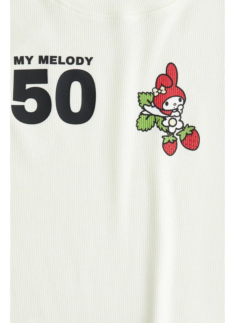 اتش اند ام Printed jersey top