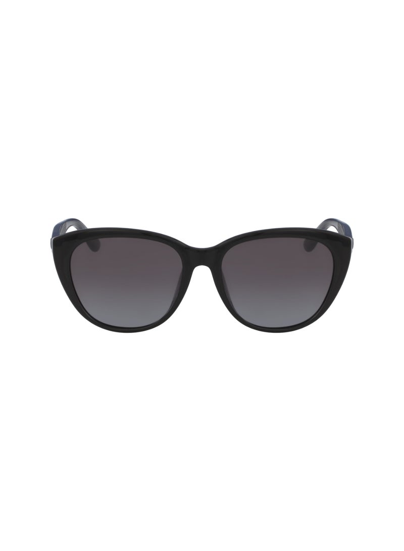 LACOSTE نظارة شمسية نسائية مستطيلة الشكل مقاومة للأشعة فوق البنفسجية L832S-001-5417 - مقاس العدسة: 54 - أسود - Image 1