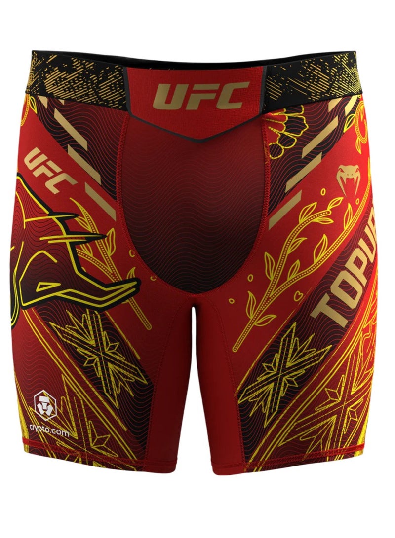 VENUM UFC UNRIVALED BY VENUM ILIA TOPURIA VALE TUDO SHORT RED/GOLD - Image 1